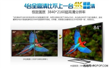 土豪级定位 飞利浦84寸4K电视售13万
